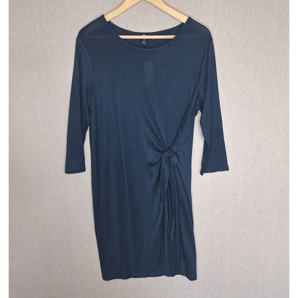 NWT Gap Lightweight Long Sleeve Knot Dress Size L Stretchy Flattering Soft Prepp